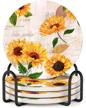 sunflower coasters absorbent non slip housewarming logo