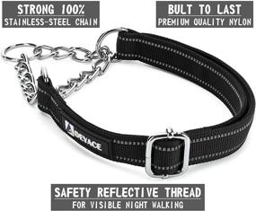 img 3 attached to 🔗 DEYACE Stainless Steel Chain Martingale Collar: Quick Release Buckle, Reflective Nylon, Comfortable Padding, ID-Tag Ring