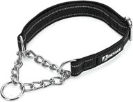 🔗 deyace stainless steel chain martingale collar: quick release buckle, reflective nylon, comfortable padding, id-tag ring logo