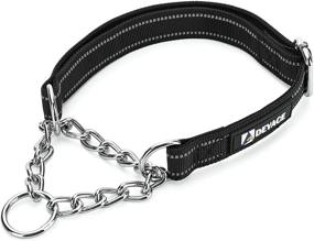 img 4 attached to 🔗 DEYACE Stainless Steel Chain Martingale Collar: Quick Release Buckle, Reflective Nylon, Comfortable Padding, ID-Tag Ring