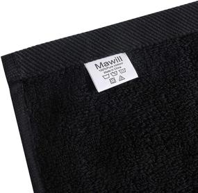 img 2 attached to Mawill Cotton Washcloths Set: Super Soft, Highly Absorbent Fingertip Towels for Fast Drying – 4-Pack, Black (13 x 13 inches)