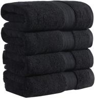 mawill cotton washcloths set: super soft, highly absorbent fingertip towels for fast drying – 4-pack, black (13 x 13 inches) logo