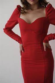 img 2 attached to Sexy Dress Shoulder Long Sleeve Women's Clothing for Dresses