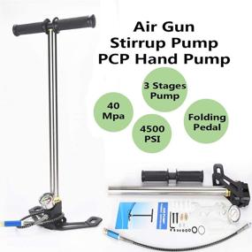 img 3 attached to 💪 VerRich PCP Hand Pump: High Pressure Stirrup Charger for Air Gun Rifles, 3 Stages, 4500Psi Air Pump