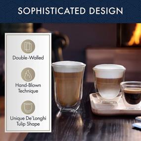 img 1 attached to 🍵 De'Longhi Fancy Collection: Set of 6 Clear Double Walled Thermo Glasses for Espresso, Cappuccino, and Latte Macchiato