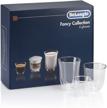 🍵 de'longhi fancy collection: set of 6 clear double walled thermo glasses for espresso, cappuccino, and latte macchiato logo