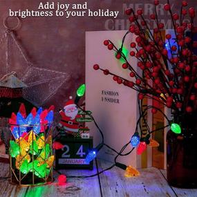 img 3 attached to 🍓 16.4 ft Strawberry Bulbs String Lights: Battery Operated Fairy Lights with Timer for Christmas Wedding Party Indoor/Outdoor