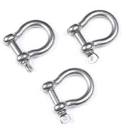 🔒 mxeol d ring bow shackle - durable off road shackles, high-grade stainless steel 5/16" - (pack of 3) логотип