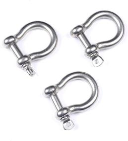 img 4 attached to 🔒 Mxeol D Ring Bow Shackle - Durable Off Road Shackles, High-Grade Stainless Steel 5/16" - (Pack of 3)