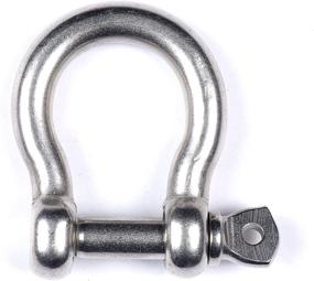 img 3 attached to 🔒 Mxeol D Ring Bow Shackle - Durable Off Road Shackles, High-Grade Stainless Steel 5/16" - (Pack of 3)