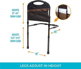 img 2 attached to 🛏️ Stander Stable Rail: The Ultimate Bed Assist Rail for Elderly Adults - Adjustable Legs & Organizer Pouch Included