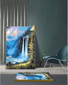 img 3 attached to 🖌️ Waterfall and Lake Paint by Number Kits - Beginner & Kids' Canvas Painting Set with 3 Brushes and Acrylic Pigments - DIY Oil Painting of Natural Landscape (16"x20")