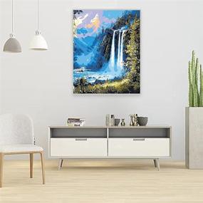 img 2 attached to 🖌️ Waterfall and Lake Paint by Number Kits - Beginner & Kids' Canvas Painting Set with 3 Brushes and Acrylic Pigments - DIY Oil Painting of Natural Landscape (16"x20")