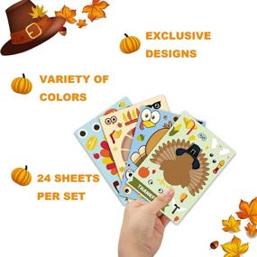 img 1 attached to 🦃 Happy Storm Thanksgiving Stickers: Fun Turkey Face Party Games and DIY Party Favors for Thanksgiving Deco (24 PCS)