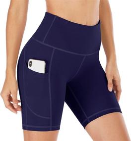 img 3 attached to 🩳 IUGA Women's Workout Shorts with Pockets - High-Waisted Biker Shorts for Yoga, Running, and More