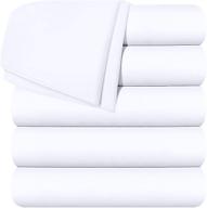 🛏️ utopia bedding flat sheets - 6 pack - soft brushed microfiber fabric - resistant to shrinkage & fading - easy care - twin size - white logo
