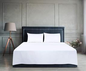 img 1 attached to 🛏️ Utopia Bedding Flat Sheets - 6 Pack - Soft Brushed Microfiber Fabric - Resistant to Shrinkage & Fading - Easy Care - Twin Size - White