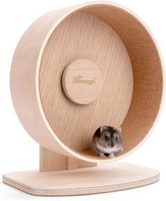 img 4 attached to Silent Wooden Hamster Exercise Wheel - Ideal for Hamsters, Gerbils, Mice, and Other Small Pets