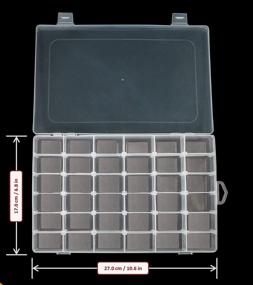 img 3 attached to Craft Storage Box: 36-Grid Organizer for Embroidery Thread, Beads, Jewelry, and More