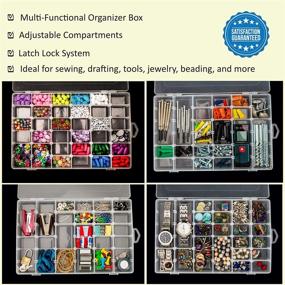 img 1 attached to Craft Storage Box: 36-Grid Organizer for Embroidery Thread, Beads, Jewelry, and More