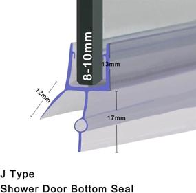 img 2 attached to 🚿 Frameless Shower Door Seal Strip: Weather Stripping with Drip Rail for 3/8-Inch Glass - 39" Length J+ 2PCS x 39" Length H-Type (3/8" Glass)