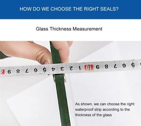 img 1 attached to 🚿 Frameless Shower Door Seal Strip: Weather Stripping with Drip Rail for 3/8-Inch Glass - 39" Length J+ 2PCS x 39" Length H-Type (3/8" Glass)