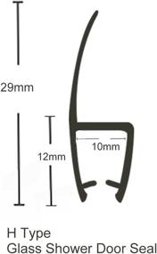 img 3 attached to 🚿 Frameless Shower Door Seal Strip: Weather Stripping with Drip Rail for 3/8-Inch Glass - 39" Length J+ 2PCS x 39" Length H-Type (3/8" Glass)