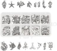 🐠 ph pandahall 90pcs 15 style ocean fish charms antique silver tibetan alloy seashell marine animal sea creatures charms pendants beads for diy bracelet necklace jewelry making in wakiki hawaii logo