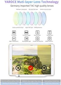 img 2 attached to Очки для блокирования синего света Yaroce для женщин и мужчин - стильная круглая прозрачная оправа, антибликовые компьютерные очки для защиты глаз от цифрового напряжения, блокирующие синий свет для гейминга.