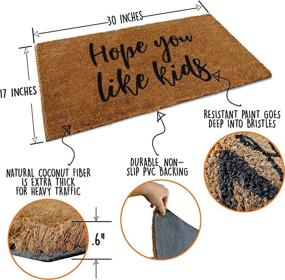 img 2 attached to Hope You Like Kids Doormat: Charming 30x17 Inch Coir Mat for Front Door