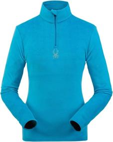 img 1 attached to 🕷️ Spyder Women's Shimmer Bug Half-Zip T-Neck