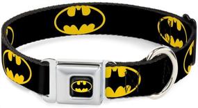 img 4 attached to 🦇 Buckle-Down Seatbelt Buckle Dog Collar - Premium Batman Shield Design in Black/Yellow