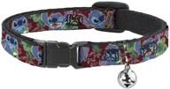 🐱 buckle-down breakaway stitch cat collar - tropical flora burgundy reds/greens (with 6 expressions) logo