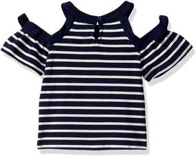 img 1 attached to 👚 Nautical Little Girls Shoulder Stripe Tops, Tees & Blouses – Girls' Clothing