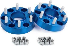 img 1 attached to 🔵 KSP Ram 1500 Wheel Spacers | 6X5.5inch (6x139.7mm) Hub Centric Spacers | 77.8mm Hub Bore | M14x1.5 Studs | Compatible with 2019-2020 Dodge 1500 | 4pcs Forged Blue Adapters