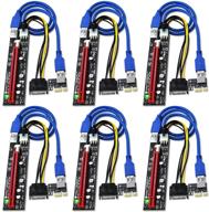 💰 febsmart pci-e riser for bitcoin litecoin eth coin mining with 6-pin power | pcie extension cable gpu riser for ethereum mining eth | gpu extension cable pciex1 to pcie x16 extender ver006c | gpu riser pack of 6 logo