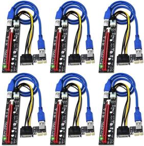 img 4 attached to 💰 FebSmart PCI-E Riser for Bitcoin Litecoin ETH Coin Mining with 6-PIN Power | PCIE Extension Cable GPU Riser for Ethereum Mining ETH | GPU Extension Cable PCIEX1 to PCIE X16 Extender VER006C | GPU Riser Pack of 6