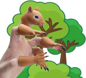 img 4 attached to 🐿️ Squirrel Finger Puppet Novelty by RONIVAL