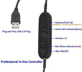 img 2 attached to Enhanced USB Headset with Noise Cancelling Microphone, Volume Controls, and Voice Recognition 🎧 Mic - Ideal for UC Softphones, Business Calls, Skype, Lync, Online Courses, and More