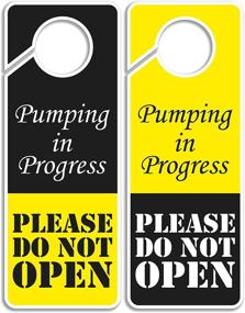 img 4 attached to 🚫 Clever Signs Double-Sided Do Not Disturb Sign - Pumping in Progress, Door Hanger 2 Pack, Perfect for Any Location