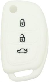 img 3 attached to SEGADEN Silicone Cover Protector Case Holder Skin Jacket Compatible With HYUNDAI 3 Button Flip Remote Key Fob CV9102 White