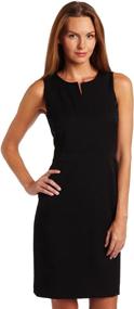 img 2 attached to 👗 Anne Klein AK Split Neck Shift Dress for Women