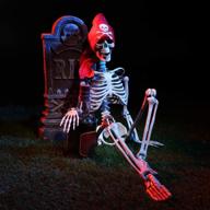 🎃 35-inch posable halloween skeleton - full body plastic with movable joints, ideal for halloween decorations and party favors logo