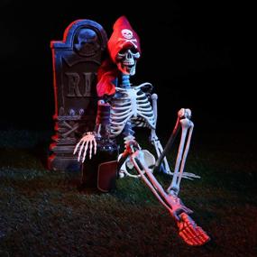 img 4 attached to 🎃 35-Inch Posable Halloween Skeleton - Full Body Plastic with Movable Joints, Ideal for Halloween Decorations and Party Favors