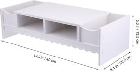 img 3 attached to Maximize Your Space and Productivity with Tofficu Creative Computer Monitor Shelf - Multifunctional Desktop Screen Riser Shelf in Elegant White for Home Office