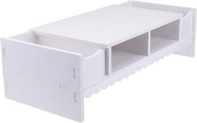 img 4 attached to Maximize Your Space and Productivity with Tofficu Creative Computer Monitor Shelf - Multifunctional Desktop Screen Riser Shelf in Elegant White for Home Office