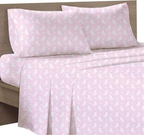 img 4 attached to BCBG GIRLS Princess Unicorn Heart Sheets: Extra Soft Luxury Kids Horse Pink Unicorn Sheet Set - Fade Resistant, Easy Fit, Vintage Pink Pony Unicorn - Unicorn, Full, 4-Piece