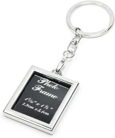 img 4 attached to 📷 Silver Rectangle Elechobby Photo Keychain Keyring, Frames for Commemorative Keychains