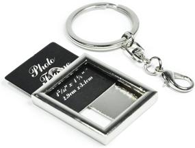 img 2 attached to 📷 Silver Rectangle Elechobby Photo Keychain Keyring, Frames for Commemorative Keychains