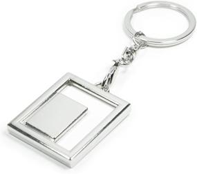 img 1 attached to 📷 Silver Rectangle Elechobby Photo Keychain Keyring, Frames for Commemorative Keychains